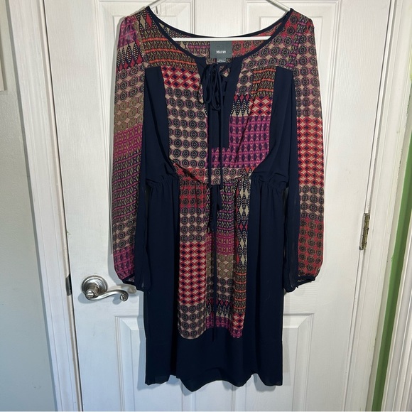 Maeve Anthropologie Rosalie Peasant Boho Chic Tie Waist Dress Size Small - Picture 1 of 15